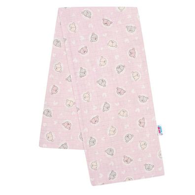 Baumwollwindel mit Druck New Baby rosa kleine Bären