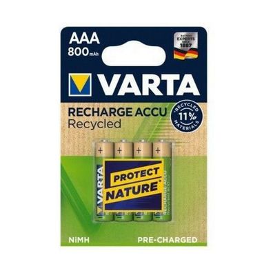 Batterie Akku NIMH Micro AAA HR03 1,2V 4er 800mAh Accu Recycled