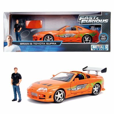 Fast and Furious Toyota Supra Auto + Brian Figur Set