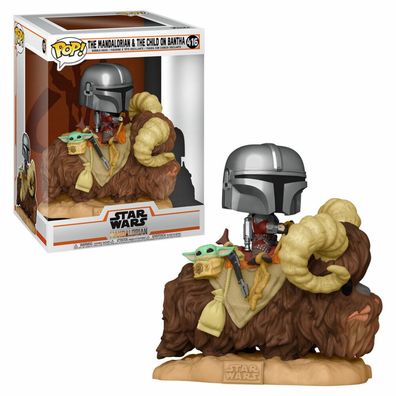 POP! Deluxe Star Wars - Mando on Bantha with Child in Bag (17,1 cm)