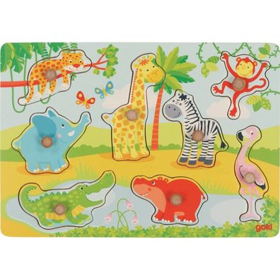 GOKI Holzpuzzle Afrikanische Jungtiere