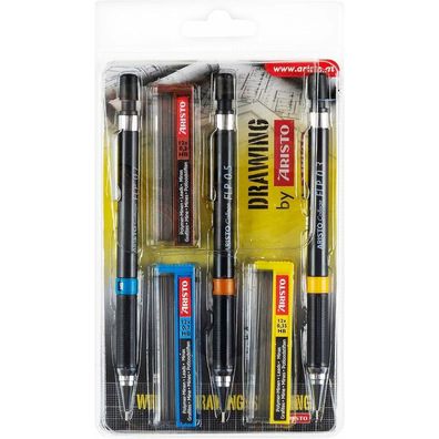 Feinminenstift Geo College FLP 3er Set + 3 Minendosen 0,35mm 0,5mm 0,7mm