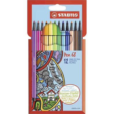 Fasermaler Stabilo-Pen 68 12er Pappetui