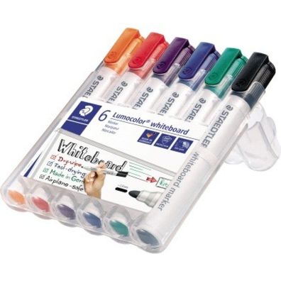 White-Board-Marker 351 6er Etui Rundspitze Lumocolor