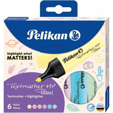 Textmarker 490 Pelikan 6ST pastell Blister