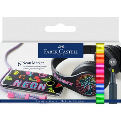 Marker Neon Blisterkarte mit 6Farben Wasserbasis 1,5mm