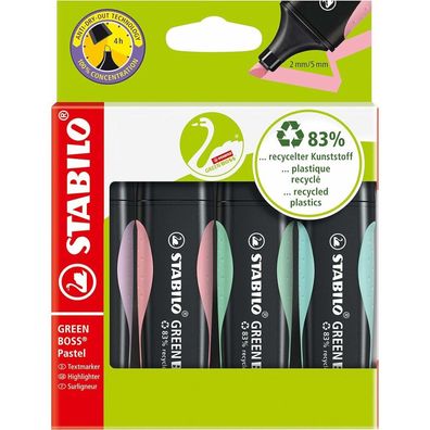 Stabilo Green Boss 4er-Pc Textmarker Pastell sortiert