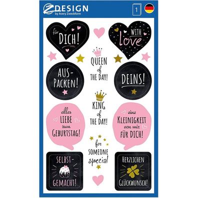 17 AVERY Zweckform Aufkleber 56041 Liebevolle Designs