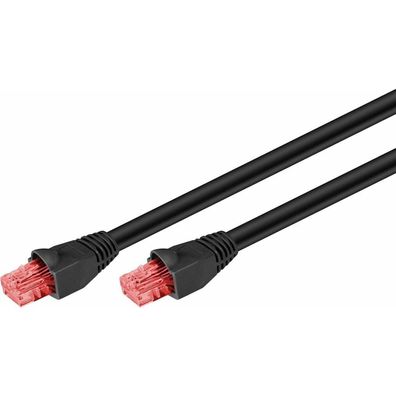 CAT.6 Outdoor-Patchkabel U/UTP (schwarz, 20 Meter)