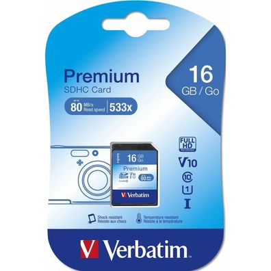 SDHC Card Class 10 Verbatim 16GB