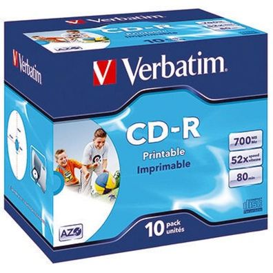 CD-R Speichermedium Verbatim 10er Jewel Case bedruckbar
