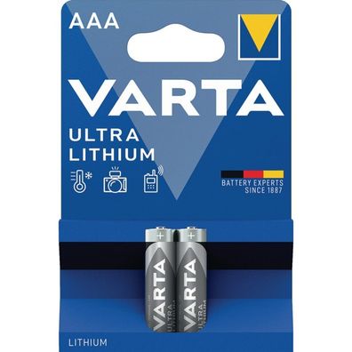 Batterie Lithium Ultra Varta AAA, Micro, FR03 2er Pack