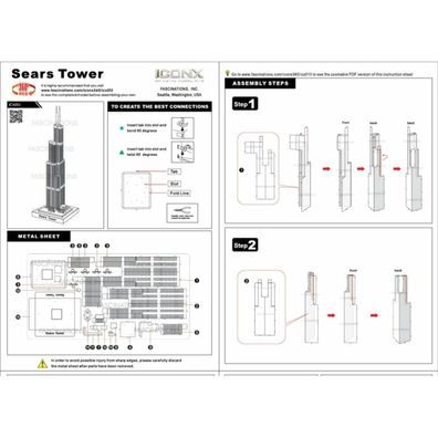 METAL EARTH 3D-Puzzle Sears Tower (Willis Tower) (ICONX)