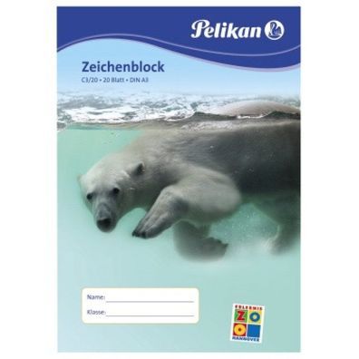 Zeichenblock DIN A3 20 Blatt (Deckblatt mit verschiedenen Tiermotiven)