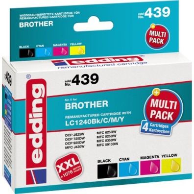edding Tintenpatrone 18-439 wie Brother ca. 3 x 885 Seiten farbig schwarz