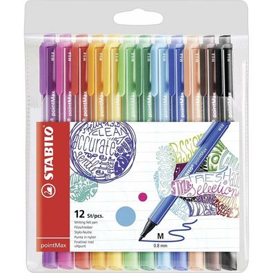 Stabilo pointMax Filzstifte, 12 Stk
