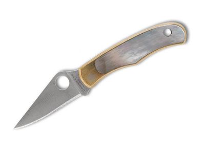 Spyderco Bug Nickel Silver Abalone PlainEdge