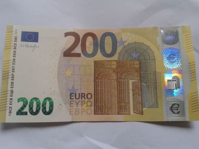 Original 200 euro 2019 Banknote Geldschein Mario Draghi EZB seltene SD700 Serie