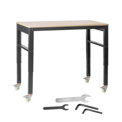 Stahlwerk Werkbank mit Rollen höhenverstellbar 92-104 cm Tragfähigkeit 365 kg