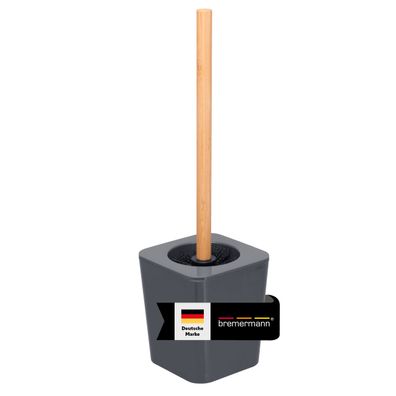 bremermann WC-Bürste CALVI aus Bambus und Kunststoff | WC-Garnitur grau