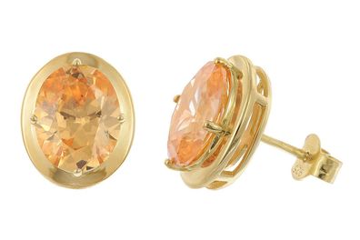 Acalee Schmuck Damen-Ohrringe 925 Silber Vergoldet Zirkonia Champagne 70-1052-17