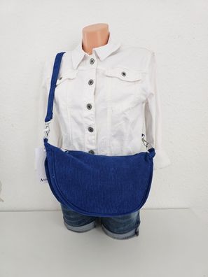 Trend: Bauchtasche Gürteltasche Cross Body Bag Cord Muster Strukturgurt Royalblau