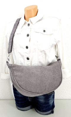 Trend: Bauchtasche Gürteltasche Cross Body Bag Cord Muster Strukturgurt Grau