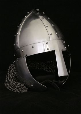 Nasalhelm mit Wangenklappen und Brünne, 2 mm Stahl