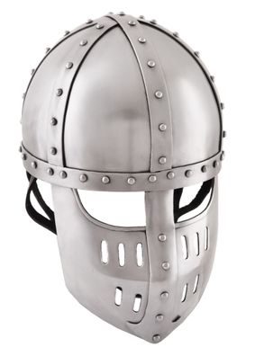 Hochmittelalter Spangenhelm mit Gesichtsplatte, 2 mm Stahl