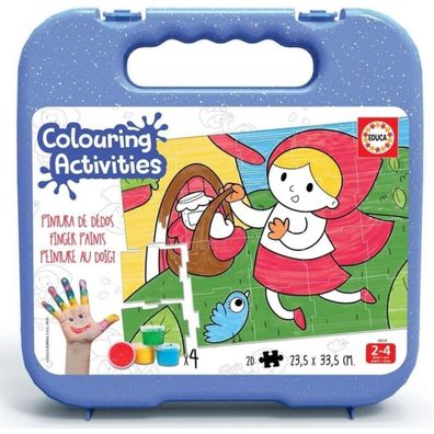 EDUCA Rotkäppchen Färbepuzzle 20 Teile mit Farben