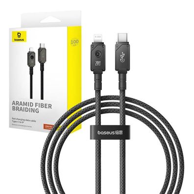 Baseus Unbreakable USB C auf iP Kabel 1 m 20 W Schwarz