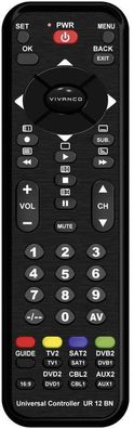 Vivanco Universalfernbedienung 12in1, schwarz (34875)