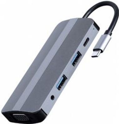 Dokstacija Gembird USB Typ-C 8-in-1 Silber