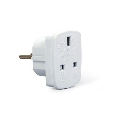 Gembird A-AC-UKEU-001 Netzstecker-Adapter Typ G (UK) Typ F Weiß