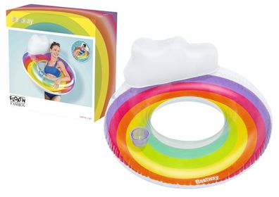 Aufblasbarer Schwimmring 107 cm Regenbogen Bestway 43647