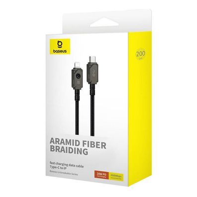 Baseus Unbreakable USB C auf iP Kabel 2 m 20 W Schwarz