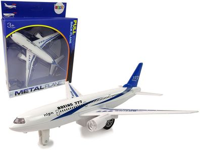 Boeing 777 Weißer Antrieb Passagierflugzeug Lichter Geräusche