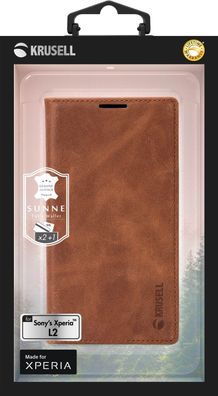 Krusell Sunne 2 Card Foliowallet Sony Xperia L2 Vintage Cognac