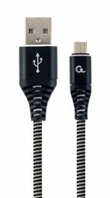 Cablexpert CC-USB2B-AMBBM-2M-BW USB-Kabel USB 2.0 USB A Micro-USB B Schwarz