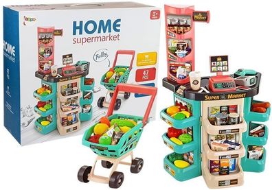 Supermarkt, Set., Shoppen, Cart., Scale., Karte, Reader., Scanner