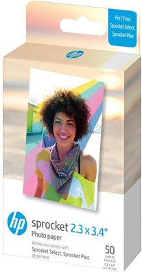 HP Fotopapier Sprocket Select Zink 5,8x8,6cm 50 Blatt