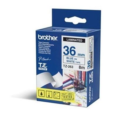 Brother P-Touch TZE-263 blau auf weiß 36mm