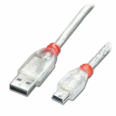 LINDY USB 2.0 Kabel Typ A/Mini-B transparent M/M 2m