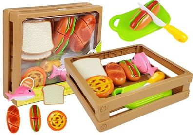 Hot-Dog-Set zum Schneiden von Zutaten im Korb