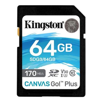 Kingston 64 GB SDXC Canvas Go Plus 170R C10 UHS-I U3 V30