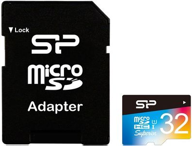 Silicon Power Speicherkarte microSDHC 32GB Superior UHS-I U1 + Adapter