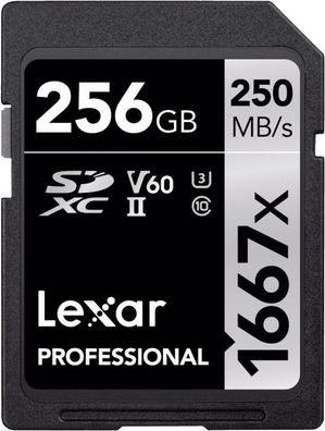 Lexar Speicherkarte SDXC 256GB Professional 1667x UHS-II U3 V60
