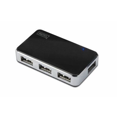 4-Port USB 2.0 Hub (schwarz/silber)