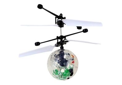 Glänzender fliegender magischer Ball, der mit der Hand gesteuert wird