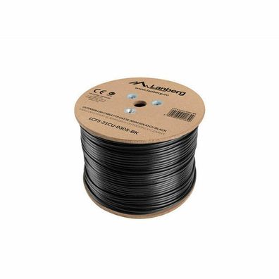 Lanberg Verlegekabel Outdoor Cat. 5E FTP 305m schwarz, Kupfe